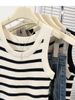 Striped Knit Vest Women 2026 Summer New Style, Designed For Layering Or Wearing Alone, Unique Design, Sleeveless Top_ecoleips.com