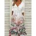 2022 European And American Spring New Popular Printed V-Neck Button Short-Sleeve Dress With Pockets For Women_ecoleips.com