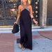 Women's Clothing Spring New Women's Wear Elegant Halter Cross Back Contrast Color Dress_ecoleips.com