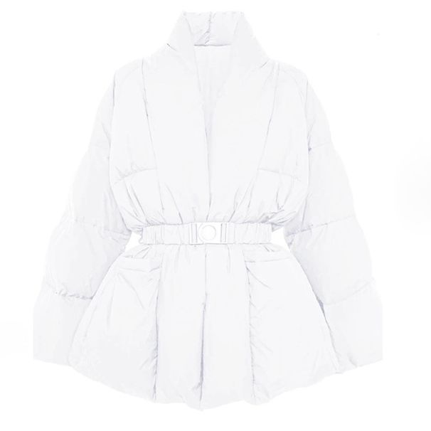 Elegant Belted Down Jacket For Women - Lightweight Slim-Fit Quilted Coat With Stand Collar, Casual Outerwear In Black/Brown/White_ecoleips.com