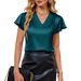 2026 European And American Foreign Trade Women's Clothing Summer New Hot-selling V-neck Chiffon Pleated Loose_ecoleips.com