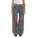 Women's Clothing Retro Straight Pants Hollow Texture Niche Design Gradient Jeans Loose Wide Leg Trousers Ins_ecoleips.com