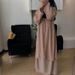 Muslim Dress Women Elegant Solid Color Muslim Suit – Loose Fit Embroidered Casual Set For Modest Fashion_ecoleips.com