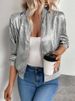 K New Pure Color Splicing Thin Fashion Coat Slim And Slim Casual Jacket Top_ecoleips.com