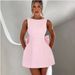 Women's Clothing Pearl Bow Fashion Slim Short Skirt Back Hot Girl A Line Dress_ecoleips.com