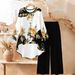 Women's Clothing Floral Print Wide Leg Pants Set For Women Casual Fashion Two-Piece Long Sleeved Spring Home Wear_ecoleips.com