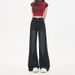 Black And Gray Wide-leg Jeans For Women, 2025 Winter New Style, High-waisted, Loose Fit, Pear-shaped, Slimming,_ecoleips.com