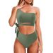 Women's Clothing One Shoulder Strap Bikini Split Swimsuit Vest Swimsuit_ecoleips.com