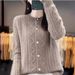 2025 Spring New High-End Round Neck Cable Knit Sweater Coat Long Sleeve Stand Collar Solid Color Knitted Cardigan_ecoleips.com