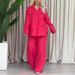 Women's Fashion Loose Fit Two Piece Set Short Sleeve Top Elastic Waist Pants Casual Comfort_ecoleips.com