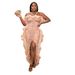 Women's Clothing Women's Ruffled Sheer Mesh Elastic Bodycon Sundress With Slit For Spring/Summer Casual Wear_ecoleips.com