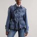 K Personalized Street Style Jacket, New Fashionable Ruffle Edge Single Breasted Lapel Three-dimensional Denim Jacket For Women_ecoleips.com