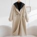 Hooded Fake Two-piece Wool Coat Women's Long Winter New Hepburn Style Double-sided Wool Coat Women's_ecoleips.com