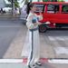 Women's Autumn White Denim Splicing Sports Suit Casual Hooded Cardigan Fashionable Two Piece Set Reducing Age_ecoleips.com