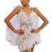 Women's Clothing Spring New Wedding Dress Women's Solid Color Sexy V Neck Dress_ecoleips.com