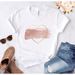 Fashionable Wish Cross-border Pink Heart Retro Simple Casual Cartoon Women's Short-sleeve T-shirt For Summer_ecoleips.com
