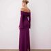 Women Elegant Solid Color Off Shoulder Long Sleeve Ruched Fall Maxi Dress Casual Fashion Long Dress For Women Autumn_ecoleips.com
