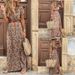 Women's Bohemian Floral V-Neck Maxi Dress With Faux Leather Belt - Chic Ruffle Hem Sundress_ecoleips.com