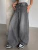 Cross-border Foreign Trade European And American Washed Gray Wide-leg Extra-long Floor-length Ripped Loose Casual Jeans_ecoleips.com