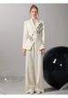 Women’s Floral Wide-Leg Pantsuit Set – Elegant Two-Piece Outfit For Work & Casual (S-L, Off-White)_ecoleips.com