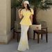 Elegant Floral Print Blouse And Pencil Skirt Set for Women Button-Down Collar 3/4 Sleeve Casual Office Wear Polyester-Spandex Blend_ecoleips.com
