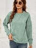 Women's Corduroy Sweatshirt Casual Round Neck Pullover_ecoleips.com