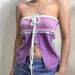AD421 New Pure Desire Style Strapless Top With Bow Lace Trim, Sexy Purple Charm, Comfortable And Slim-Fitting_ecoleips.com