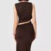 European And American Summer New Irregular Pleated Design Sleeveless Tank Top High Waist Slimming Skirt Two-Piece Set_ecoleips.com