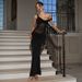 Women's Sexy Off-Shoulder Long Dress Solid Color Spliced See through Mesh European And American Style Spring Summer 2026_ecoleips.com