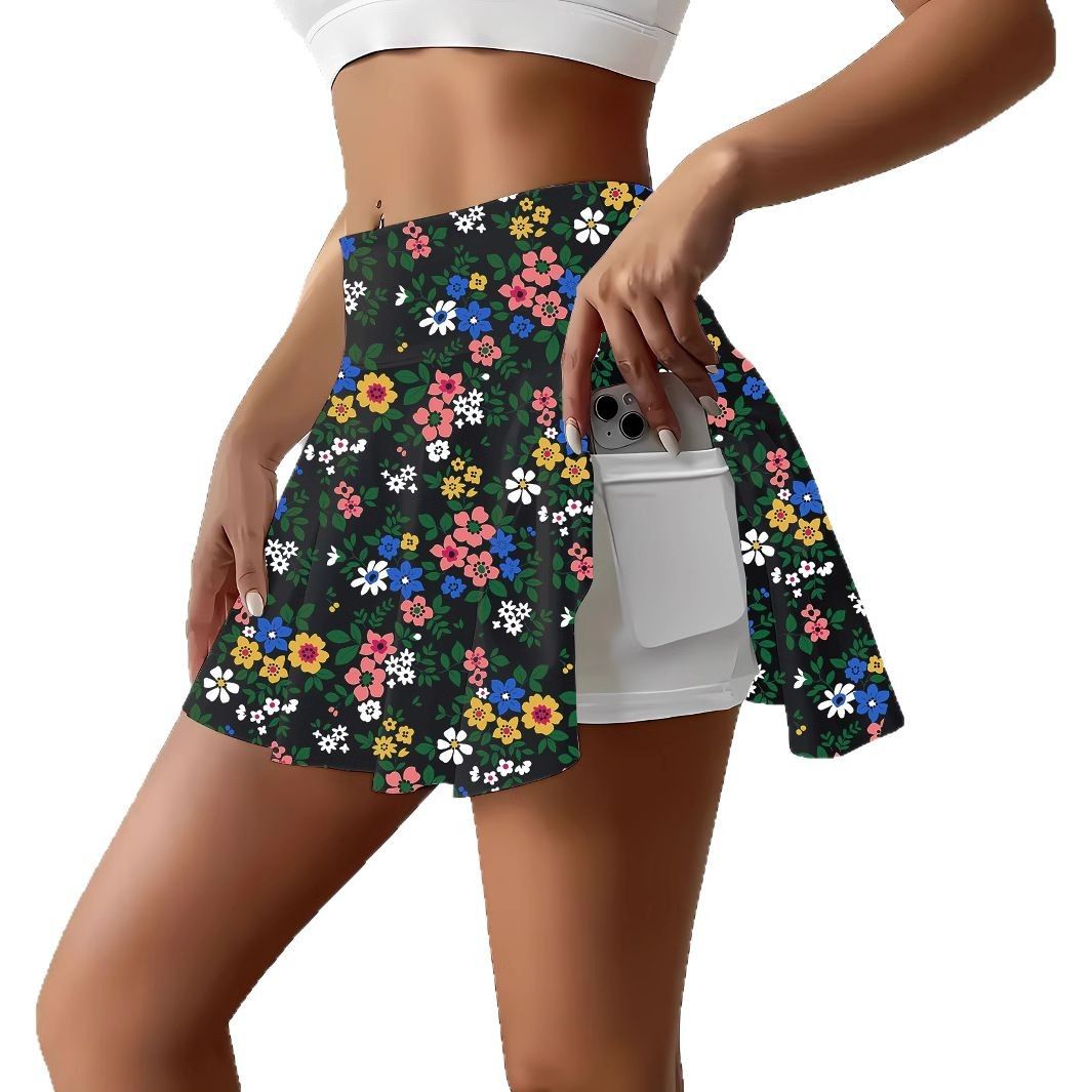Verve American Style White Butterfly Print Short For Women, Summer New Casual Sports Skirt_ecoleips.com