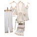 Women's Clothing new pajamas with chest pads Silk sexy sling golden flower five piece pajamas thin home clothes_ecoleips.com