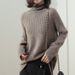 Women's Oversized Turtleneck Sweater – Chunky Knit Pullover – Korean Style Loungewear (S-XL/One Size)_ecoleips.com