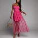 Women's Clothing New Mesh Perspective Elegant Multi Color Dress_ecoleips.com