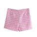 Aria Basics Aria Basics Cross-Border Wholesale Foreign Trade European And American Women's Clothing 2022 Summer Houndstooth Texture High Waist_ecoleips.com