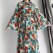 Muslim Women's Elegant Maxi Dress With Belt - Modest Long Sleeve Abstract Print Dress For Hijab Fashion, Office & Special Occasions_ecoleips.com