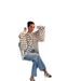 Elegant Loose Women's Polka Dot Shirt Tie Waist Lantern Sleeve Casual Blouse For Spring/Autumn_ecoleips.com