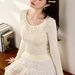 Superior Selection Lace Lace Cotton T-Shirt Women's Long Sleeved 2025 Autumn New Pure Desire Sexy Base Shirt_ecoleips.com