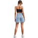 Women's Clothing Casual Denim Shorts Simple High Waist Loose Shorts_ecoleips.com