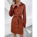 Women's Lapel Corduroy Belt Dress Spring And Autumn Fashion Women's Top Wholesale_ecoleips.com