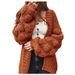 Aria Basics Aria Basics 2023 European American Cardigan Sweater, New Cross-border Knitwear Autumn And Winter, Long Cute Pom-pom Loose Thick Coat_ecoleips.com