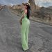 New Arrival Women Fashion Sexy One-shoulder Bandeau Asymmetric Top Slim Long Pants Two Piece Dress Outfit Set_ecoleips.com