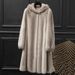 New Imitation Mink Coat Women's Medium And Long Imitation Fur Coat With Hooded Imitation Mink Hooded_ecoleips.com