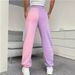 Women's Cross Border European And American Style Color Blocked Jogger Sweatpants, High Waisted Casual Pants With Drawstring, Loose Fitting Sporty Style._ecoleips.com