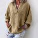 Women's Clothing Women's V Neck Long Sleeve Pullover Shirt Style Long Sleeve For Formal & Casual For Women_ecoleips.com