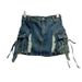 Summer New American Style Side Pocket Tie Hole Denim Miniskirt Low Waist Hip Hot Girl Outfit Trend_ecoleips.com
