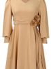 K New Fashion Elegant Plain Color A-line Skirt Plus Size Dress_ecoleips.com