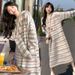Autumn New Korean Fashion Loose Striped Knitted Maternity Dress_ecoleips.com