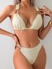 Women's Sexy Backless Bikini Solid Color Strappy Two Piece Beach Vacation Swimwear Style New_ecoleips.com