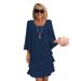 Spring And Summer Fashion Cake Dress Women's Loose And Thin Round Neck Dress Women_ecoleips.com