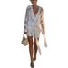 Women's Clothing Summer Vacation Beach Dress Women's Blouse Lace Shirt_ecoleips.com